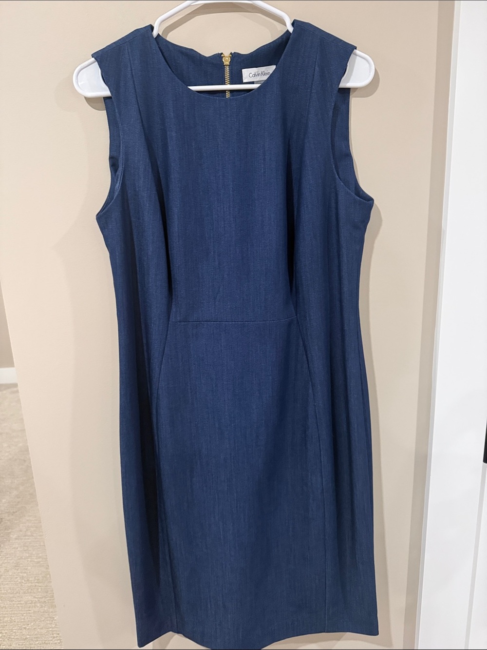 Calvin Klein Dark Blue Sleeveless Midi Dress